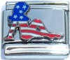 CT6215 USA Flag on Woman Silhouette Italian Charm