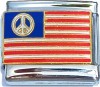 CT6217 USA Flag with Peace Sign Italian Charm