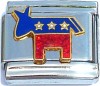 CT6233 USA Democratic Donkey with Glitter Italian Charm