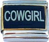 CT6261 COWGIRL on Black Italian Charm