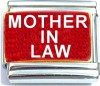 Mother In Law on Red with Glitter Italian Charm