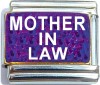 Mother In Law on Purple with Glitter Italian Charm