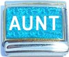 Aunt on Blue with Glitter Italian Charm