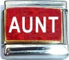 Aunt on Red with Glitter Italian Charm