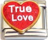 True Love on Red Heart with Glitter Italian Charm
