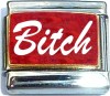 CT6453 Bitch on Red with Glitter Italian Charm
