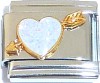 CT6466 White Heart with Arrow Italian Charm