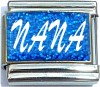 Nana on Blue with Glitter Italian Charm