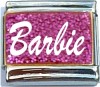 Barbie on Pink with Glitter Italian Charm