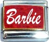 CT6550 Barbie on Red with Glitter Italian Charm