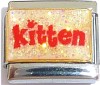 CT6554 kitten in red on glitter Italian Charm