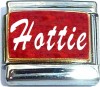 Hottie on Red with Glitter Italian Charm