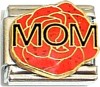 Mom Red Flower Italian Charm