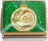 CT9422 Santa Orament on Green Italian Charm