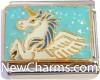 CT9449 Unicorn On Light Blue Italian Charm