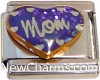 CT9462 Mom with Hearts on Purple Italian Charm