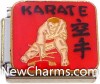 CT9483 Karate On Red Italian Charm