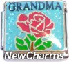 CT9712 Grandma Red Rose on Blue Italian Charm