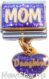 CT9728 Mom on Purple Dangle Italian Charm