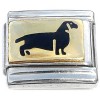 CT9794 Dachshund Puppy Dog Goldtone Italian Charm