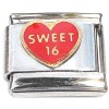 CT9835 Red Heart Sweet 16 Sixteen Italian Charm