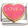 CT9840 Lover on Pink Heart Italian Charm