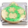 CT9860 Snowflakes on Green Italian Charm