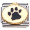 CT9864 Paw Print on White Ornament Italian Charm