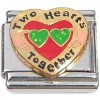 CT9877 Two Hearts Together Italian Charm