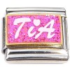 CT9885 Tia Pink Glitter Italian Charm