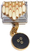 CT9907 Bowling Pins and Ball Dangle Italian Charm