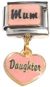 CT9909 Mum Daughter Dangle Italian Charm