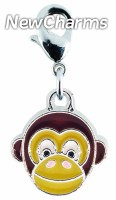 CE046 Monkey Face Enamel Dangle