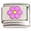 TV1009 Flower Pink Yellow Center Value Italian Charm