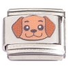 TV1013 Brown Puppy Dog Face Value Italian Charm