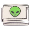 TV1015 Alien Head Green Face Value Italian Charm