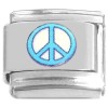 TV1029 Peace Sign Blue Value Italian Charm