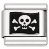 TV1067 Skull Bones Pirate Flag Value Italian Charm