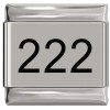 SL002 Angel Numbers 222 Repeating 2s Laser Engraved Italian Charm