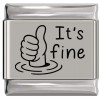 SL014 Im Fine Thumbs Up Laser Engraved Italian Charm