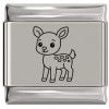 SL025 Cute Dear Laser Engraved Italian Charm 