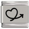 SL904 Heart Arrow Love Laser Engraved Italian Charm