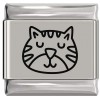 SL912 Cute Cat Face Kitten Laser Engraved Italian Charm