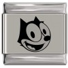 SL916 Felix the Cat Cartoon Face Laser Engraved Italian Charm