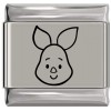 SL925 Piglet Character Winnie the Pooh Laser Engraved Italian Charm