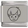 SL926 Christopher Robin Character Winnie the Pooh Laser Engraved Italian Charm