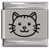 SL985 Cute Cat Whiskers Laser Engraved Italian Charm