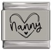 SL995 Nanny on Heart Laser Engraved Italian Charm