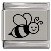 SL999 Smiling Bee Laser Engraved Italian Charm