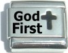 God First Black Cross Laser Italian Charm